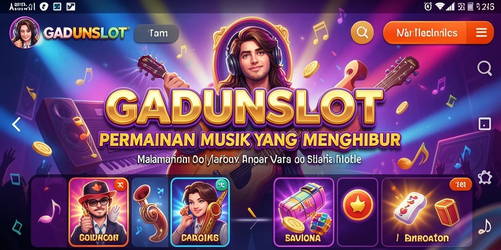 Gameplay seru dalam GADUNSLOT dengan berbagai lagu.