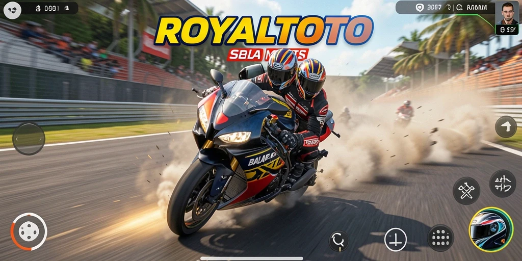 Tampilan gameplay seru balapan motor di ROYALTOTO.