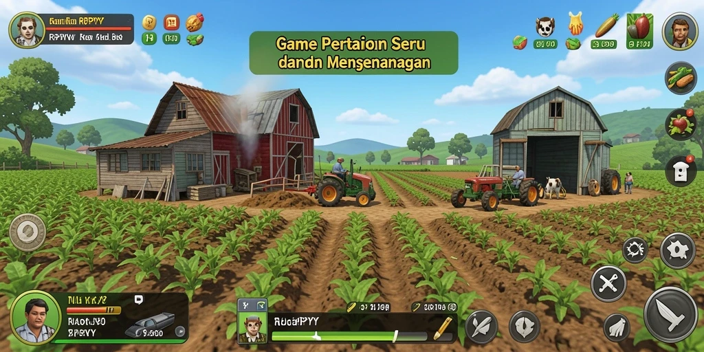 Tampilan gameplay RPYYY yang menarik dengan aktivitas bertani.