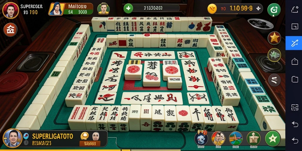 Gambaran gameplay menarik dari SUPERLIGATOTO yang penuh tantangan Mahjong.